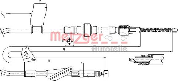 Metzger 17.4014 - Тросик, cтояночный тормоз autosila-amz.com