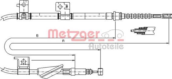 Metzger 17.4034 - Тросик, cтояночный тормоз autosila-amz.com