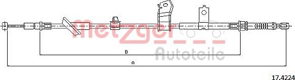 Metzger 17.4224 - Тросик, cтояночный тормоз autosila-amz.com