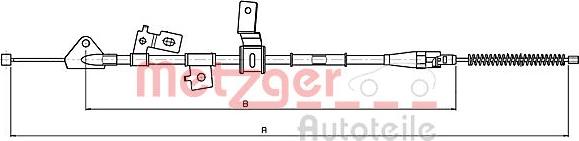 Metzger 17.5070 - Тросик, cтояночный тормоз autosila-amz.com