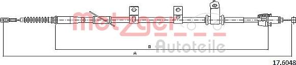 Metzger 17.6048 - Тросик, cтояночный тормоз autosila-amz.com