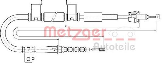 Metzger 17.6053 - Тросик, cтояночный тормоз autosila-amz.com