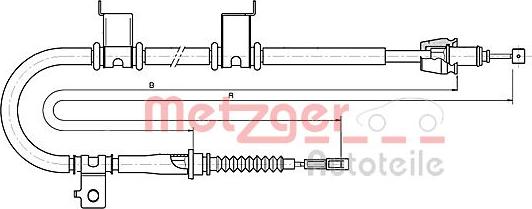 Metzger 17.6052 - Тросик, cтояночный тормоз autosila-amz.com