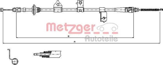 Metzger 17.6027 - Тросик, cтояночный тормоз autosila-amz.com