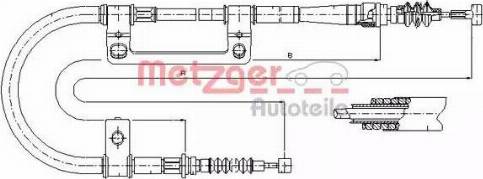 Metzger 17.0578 - Тросик, cтояночный тормоз autosila-amz.com