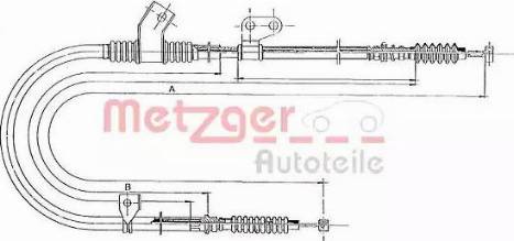 Metzger 17.0572 - Тросик, cтояночный тормоз autosila-amz.com