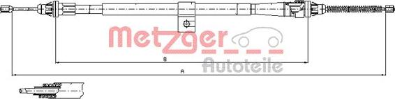 Metzger 17.0007 - Тросик, cтояночный тормоз autosila-amz.com