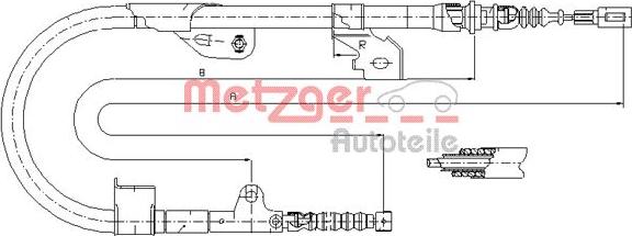 Metzger 17.0113 - Тросик, cтояночный тормоз autosila-amz.com