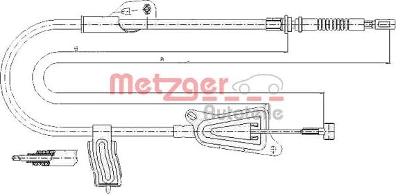 Metzger 17.0124 - Тросик, cтояночный тормоз autosila-amz.com