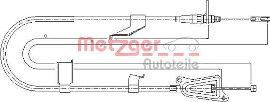 Metzger 17.0335 - Тросик, cтояночный тормоз autosila-amz.com