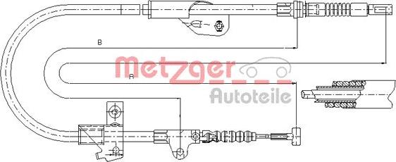 Metzger 17.0237 - Тросик, cтояночный тормоз autosila-amz.com