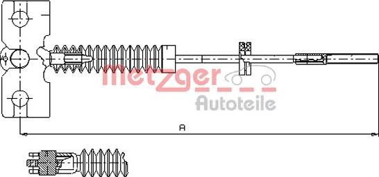 Metzger 17.0221 - Тросик, cтояночный тормоз autosila-amz.com