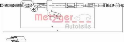 Metzger 17.1550 - Тросик, cтояночный тормоз autosila-amz.com