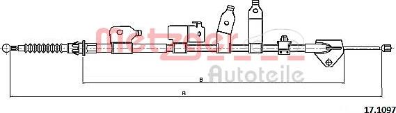 Metzger 17.1097 - Тросик, cтояночный тормоз autosila-amz.com