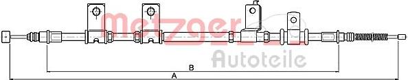 Metzger 17.3505A - Тросик, cтояночный тормоз autosila-amz.com