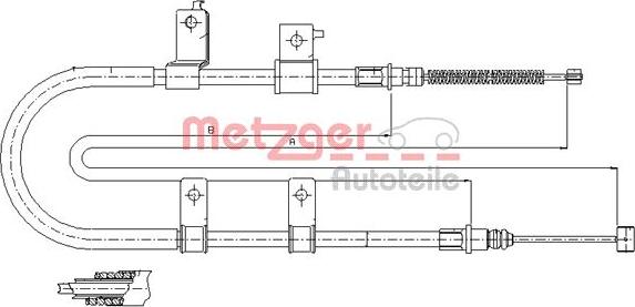 Metzger 17.3505 - Тросик, cтояночный тормоз autosila-amz.com