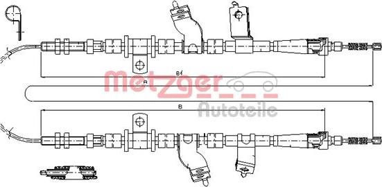 Metzger 17.3501 - Тросик, cтояночный тормоз autosila-amz.com