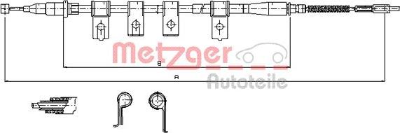 Metzger 17.3503 - Тросик, cтояночный тормоз autosila-amz.com