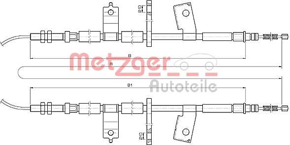 Metzger 17.3513 - Тросик, cтояночный тормоз autosila-amz.com