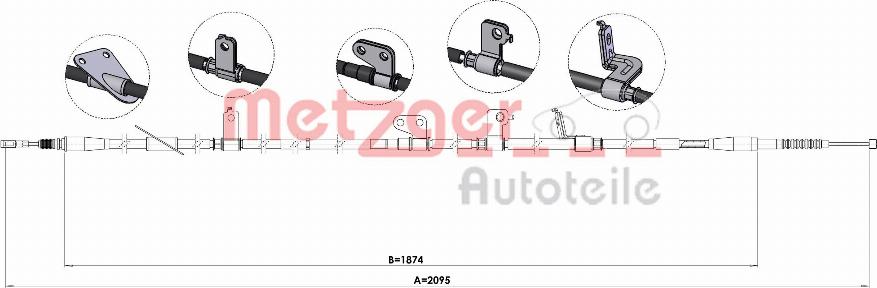 Metzger 17.2597 - Тросик, cтояночный тормоз autosila-amz.com