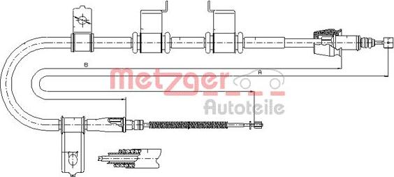 Metzger 17.2540 - Тросик, cтояночный тормоз autosila-amz.com