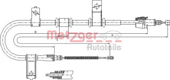 Metzger 17.2543 - Тросик, cтояночный тормоз autosila-amz.com