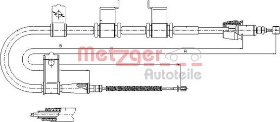 Metzger 17.2542 - Тросик, cтояночный тормоз autosila-amz.com