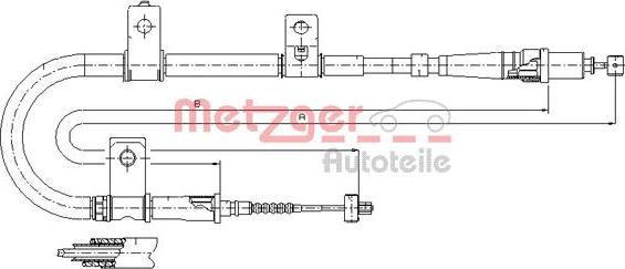 Metzger 17.2550 - Тросик, cтояночный тормоз autosila-amz.com