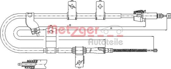 Metzger 17.2565 - Тросик, cтояночный тормоз autosila-amz.com