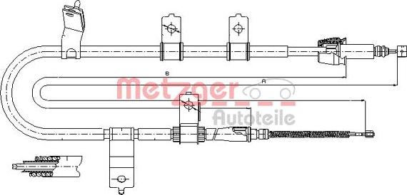 Metzger 17.2566 - Тросик, cтояночный тормоз autosila-amz.com