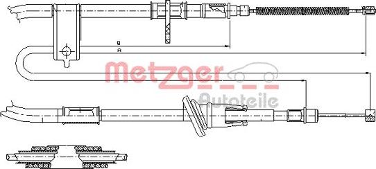 Metzger 17.2519 - Тросик, cтояночный тормоз autosila-amz.com
