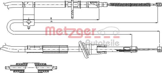 Metzger 17.2518 - Тросик, cтояночный тормоз autosila-amz.com