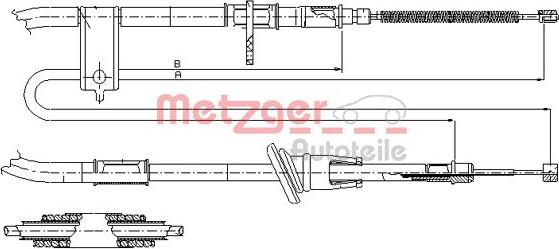 Metzger 17.2512 - Тросик, cтояночный тормоз autosila-amz.com