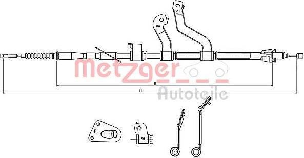 Metzger 17.2580 - Тросик, cтояночный тормоз autosila-amz.com