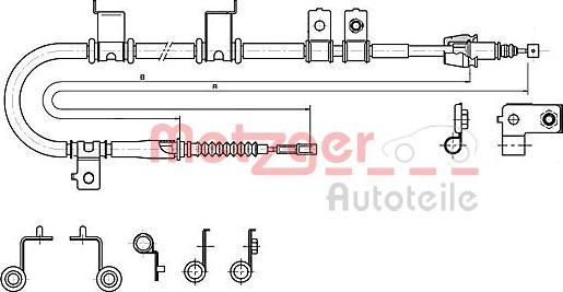 Metzger 17.2575 - Тросик, cтояночный тормоз autosila-amz.com