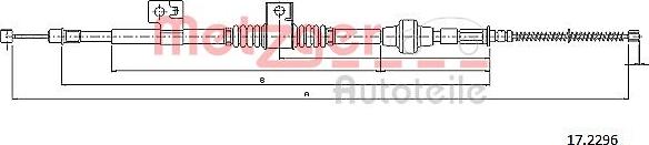 Metzger 17.2296 - Тросик, cтояночный тормоз autosila-amz.com