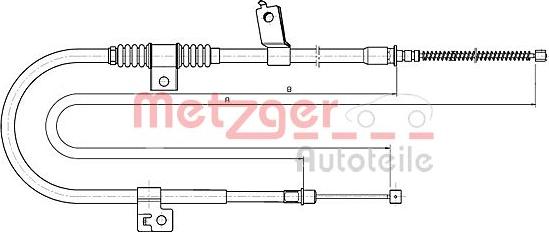 Metzger 17.2291 - Тросик, cтояночный тормоз autosila-amz.com