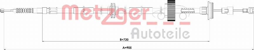 Metzger 1E.BW007 - Тросик, cтояночный тормоз autosila-amz.com