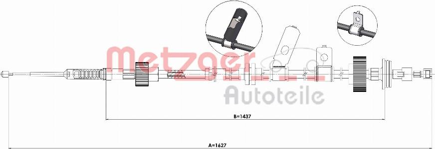 Metzger 1E.LR004 - Тросик, cтояночный тормоз autosila-amz.com