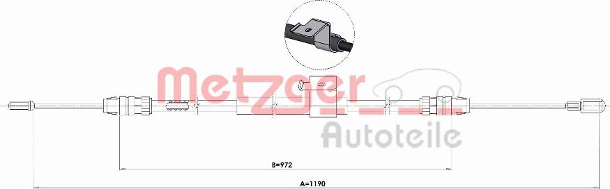 Metzger 1.FD021 - Тросик, cтояночный тормоз autosila-amz.com