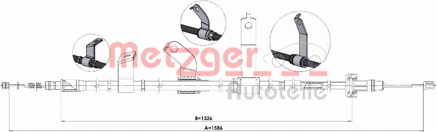 Metzger 1.KI014 - Тросик, cтояночный тормоз autosila-amz.com