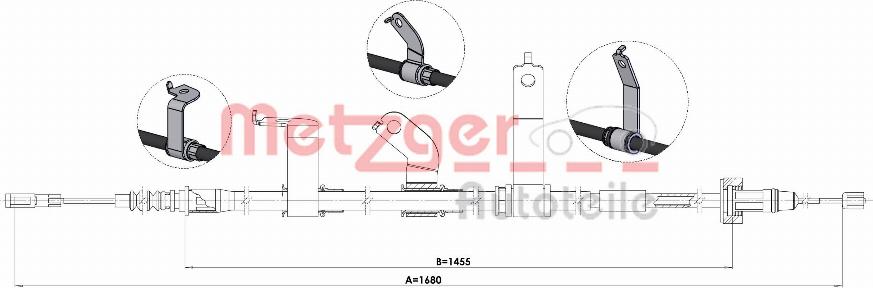 Metzger 1.KI016 - Тросик, cтояночный тормоз autosila-amz.com