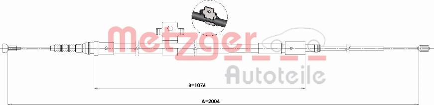 Metzger 1.PE004 - Тросик, cтояночный тормоз autosila-amz.com