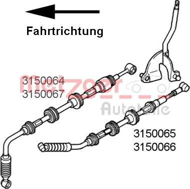 Metzger 3150067 - Трос, наконечник, ступенчатая коробка передач autosila-amz.com