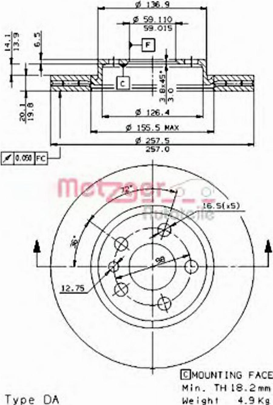 Metzger 24593 E - Тормозной диск autosila-amz.com