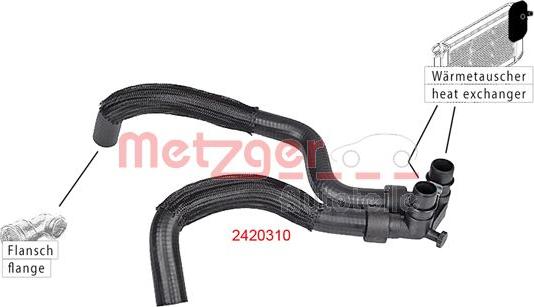 Metzger 2420310 - Шланг радиатора ! \CITROEN, PEUGEOT BERLINGO / FIRST 2.0 HDI 90 99>05, BERLINGO / FIRST 2.0 HDI 90 autosila-amz.com