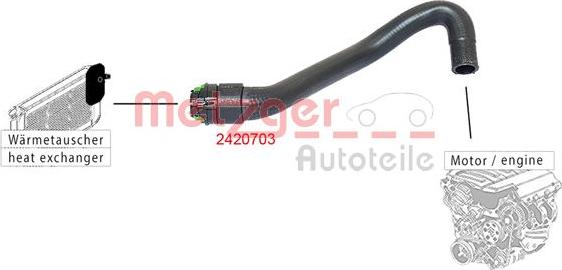 Metzger 2420703 - Шланг радиатора autosila-amz.com