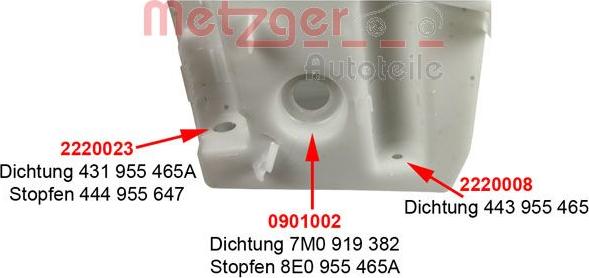 Metzger 2140121 - Резервуар для воды (для чистки) autosila-amz.com