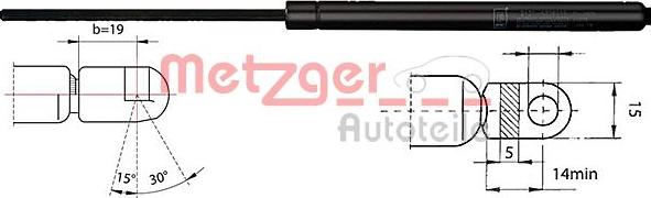 Metzger 2110030 - Газовая пружина, упор autosila-amz.com