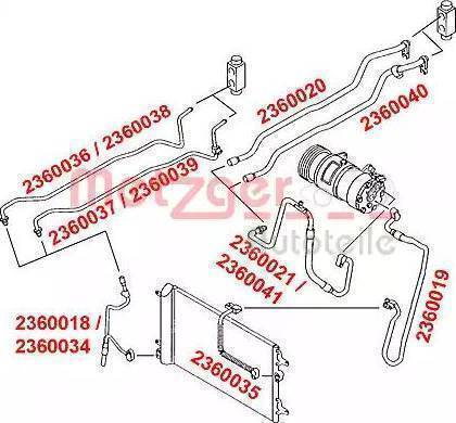 Metzger 2360019 - Трубопровод высокого / низкого давления, кондиционер autosila-amz.com